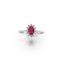 Anillo Promesse Mujer in Oro blanco Rubino 0.60 Ct ACPQ64R - ACPQ64R